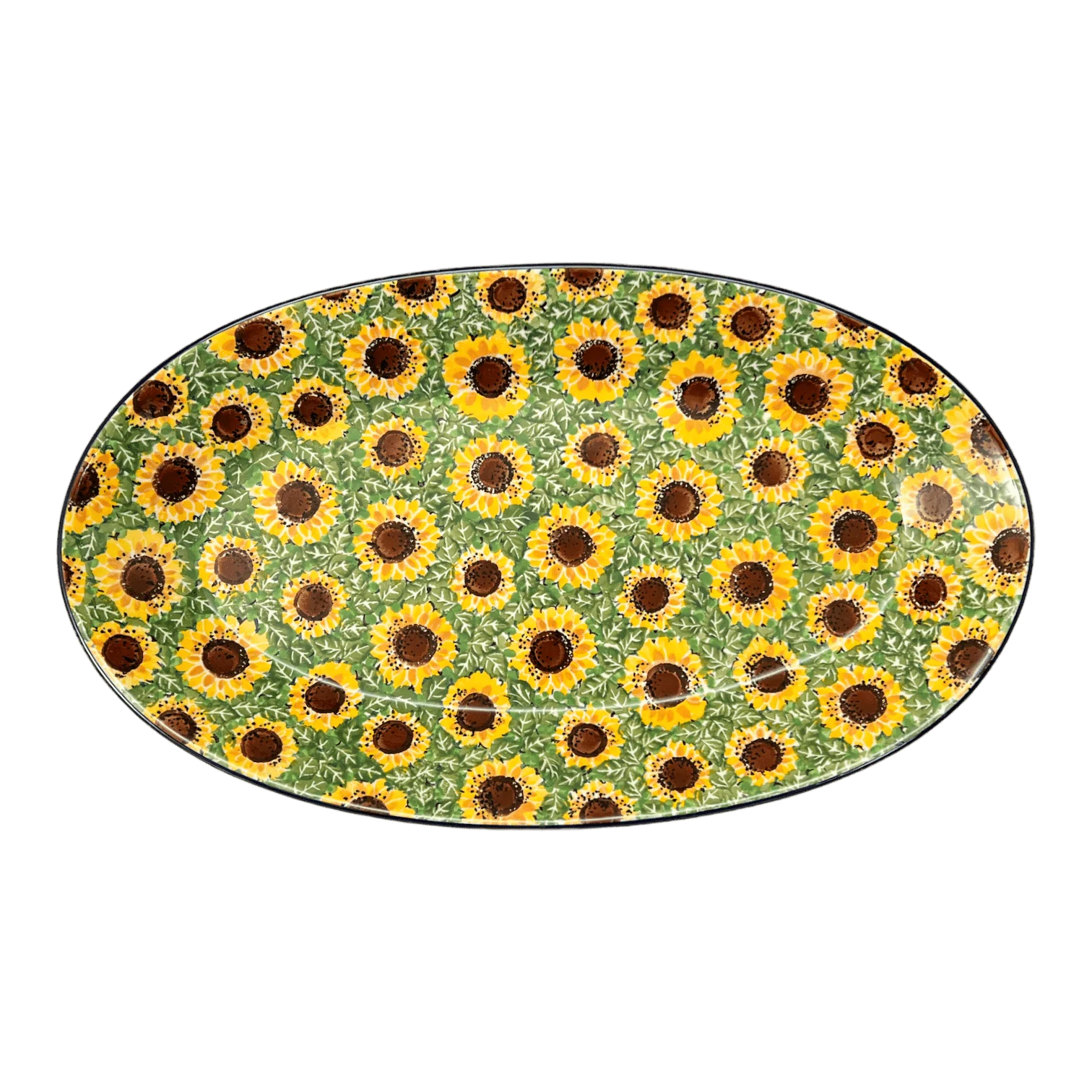 Platter, Oval, 17.5" in "Sunflower Field" by Ceramika Artystyczna | A200-U4737 - Image 4