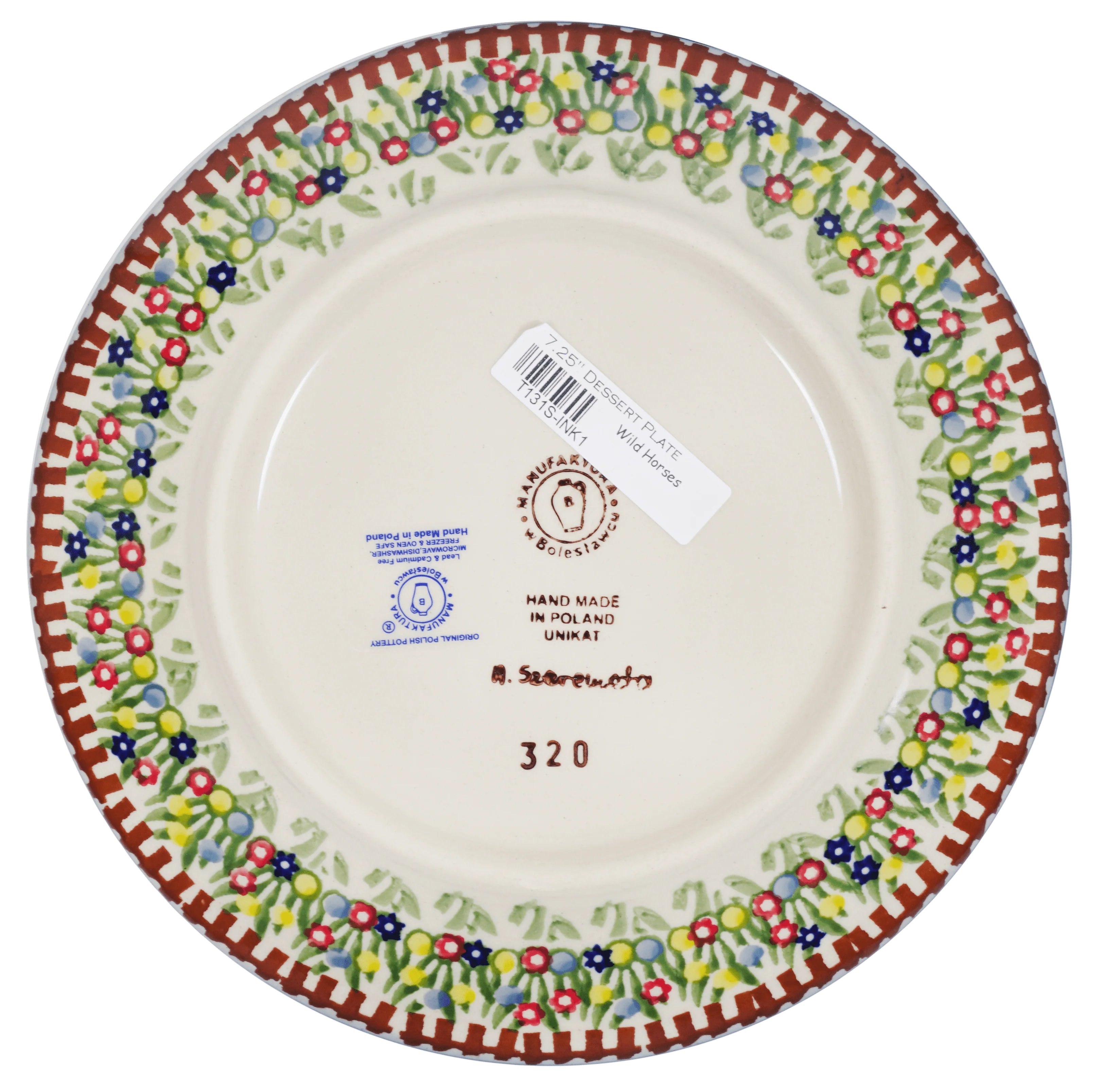Plate, Round, Dessert, 7.25" in "Wild Horses" by Manufaktura | T131S-INK1 - Image 3