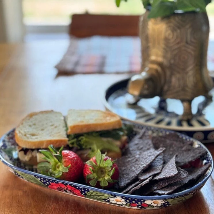 Plate, Roaster, Oval, 7"x11" in "Falling Petals" by Manufaktura | P099U-AS72 - Image 4