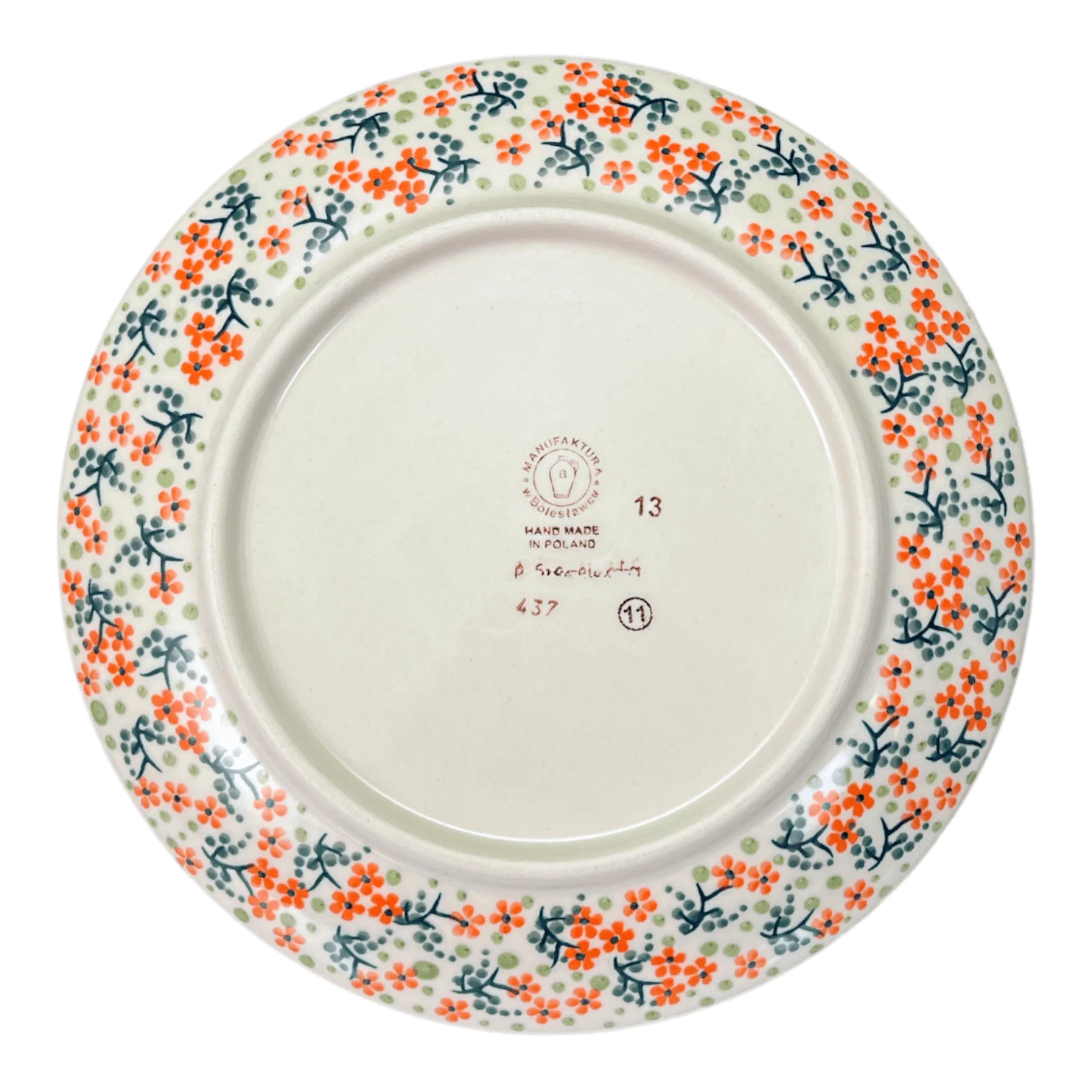 Plate, Round, Salad, 8.5" in "Peach Blossoms" by Manufaktura | T134S-AS46 - Image 4