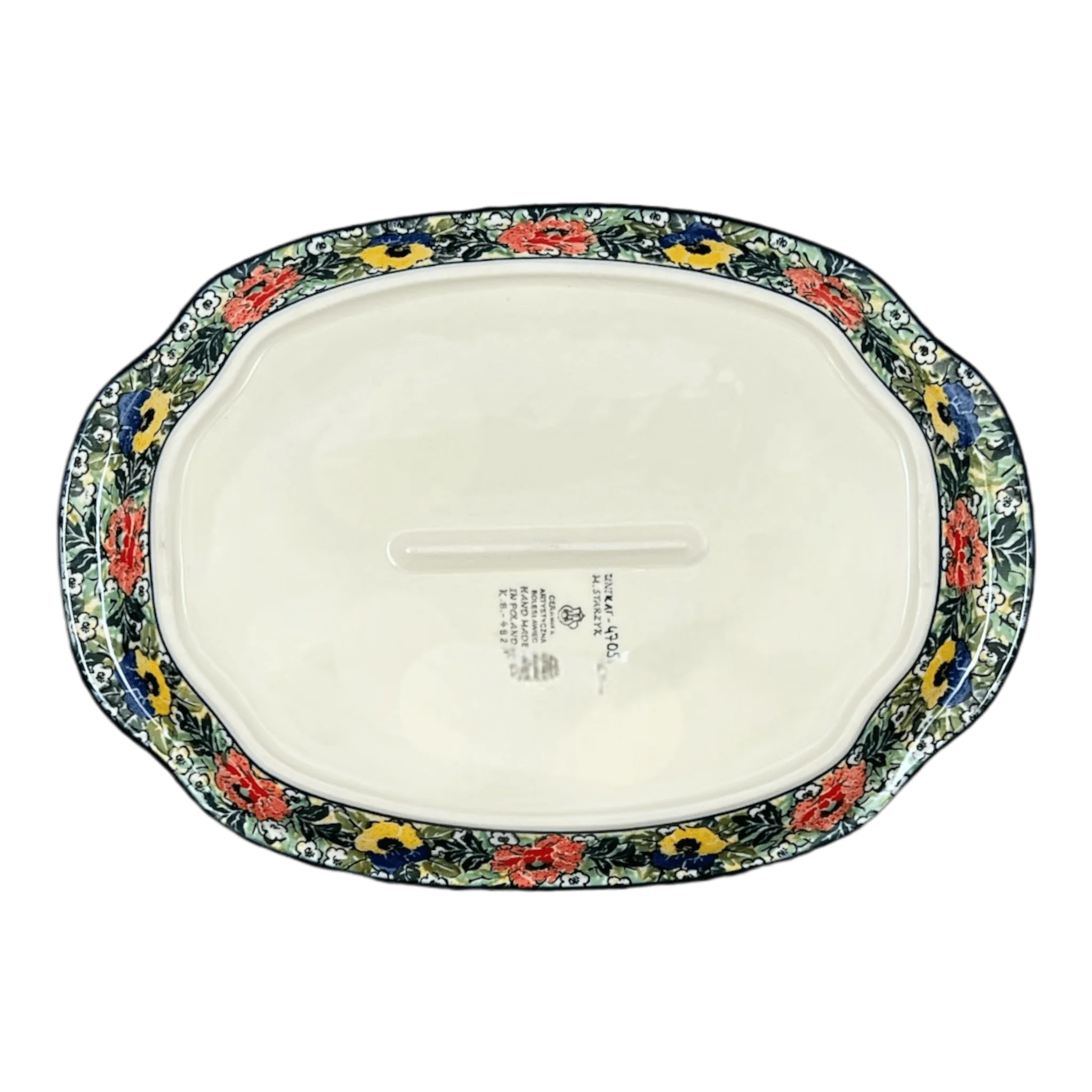 Tray, Oval, Handles, 10.75" x 15.25" in "Tropical Love" by Ceramika Artystyczna | A684-U4705 - Image 4