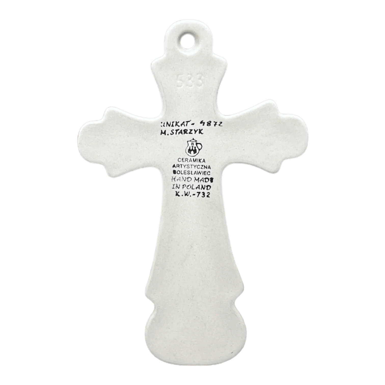 Cross, Large, 7.75" in "Lone Owl" by Ceramika Artystyczna | A533-U4872 - Image 3