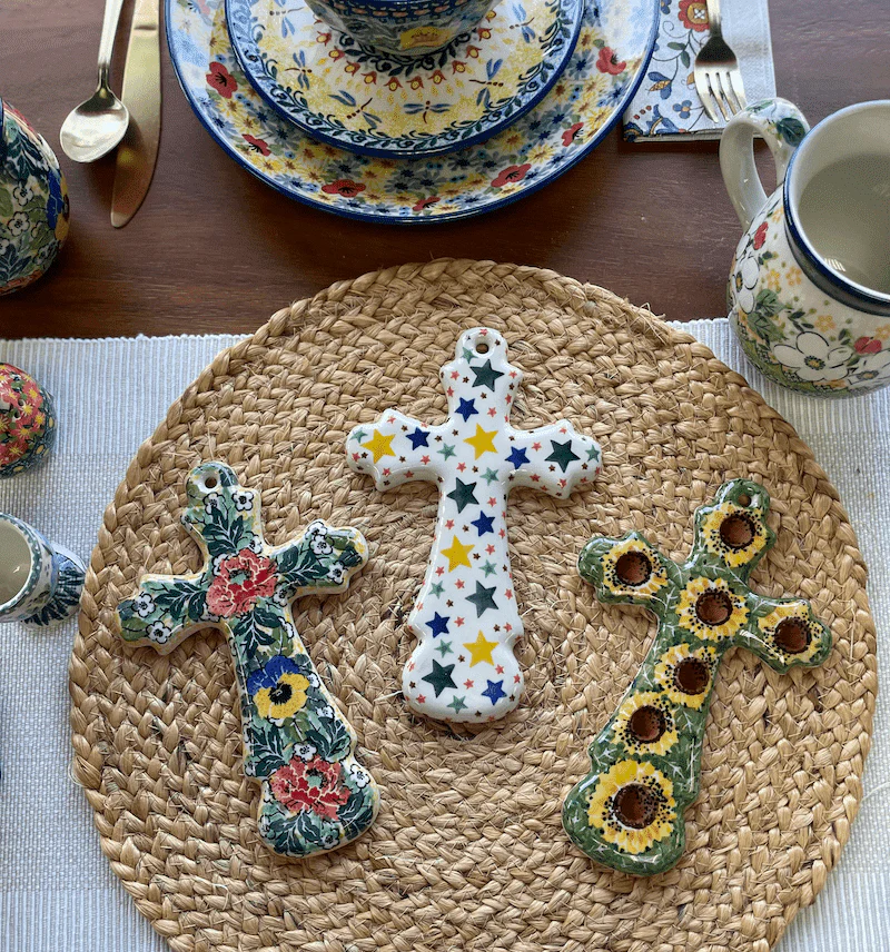 Cross, Large, 7.75" in "Star Shower" by Ceramika Artystyczna | A533-359X - Image 3