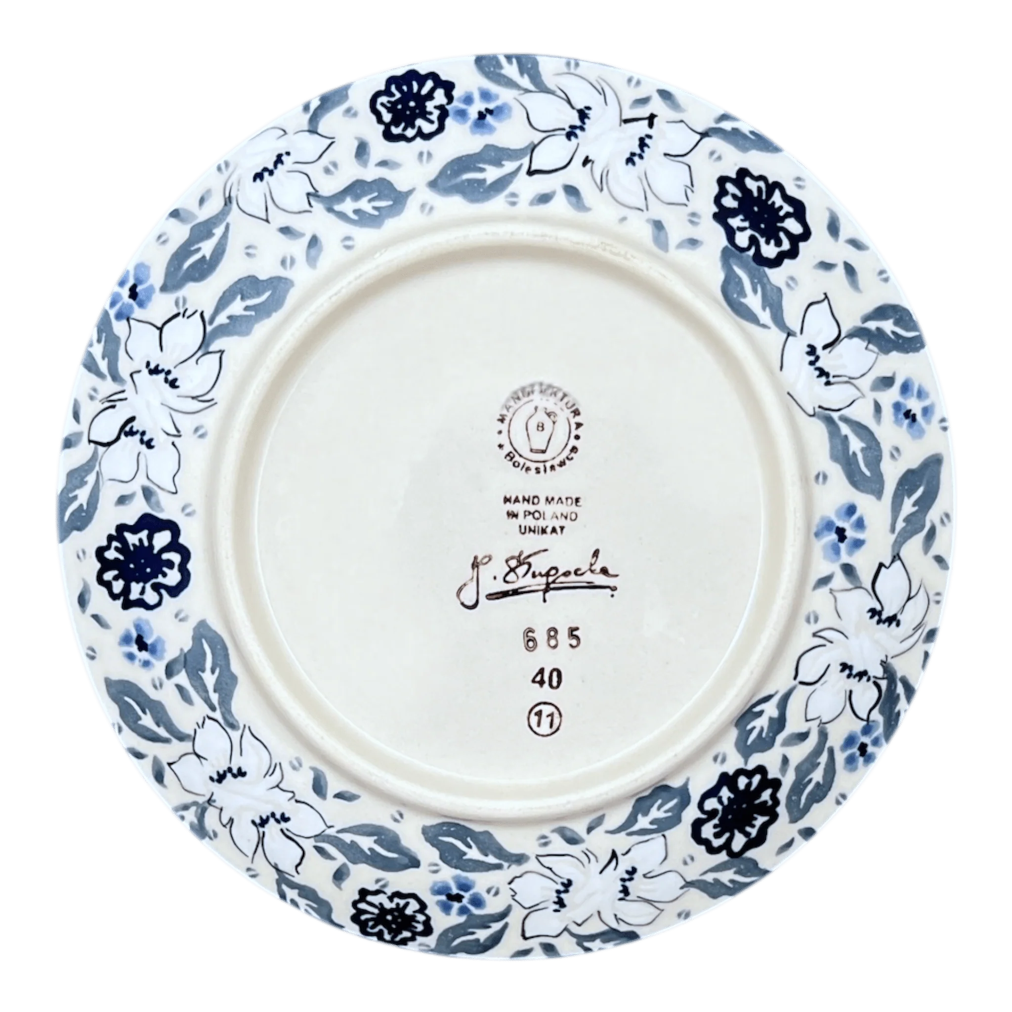 Plate, Round, Dessert, 7.25" in "Blue Polish Garden" by Manufaktura | T131S-JZ46 - Image 3